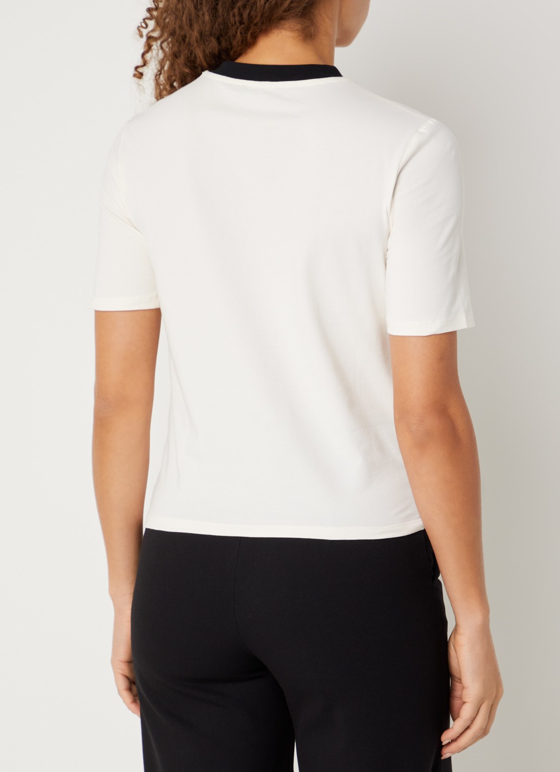 Benetton T-shirt met logo en pailletten - achterkant 3 creme