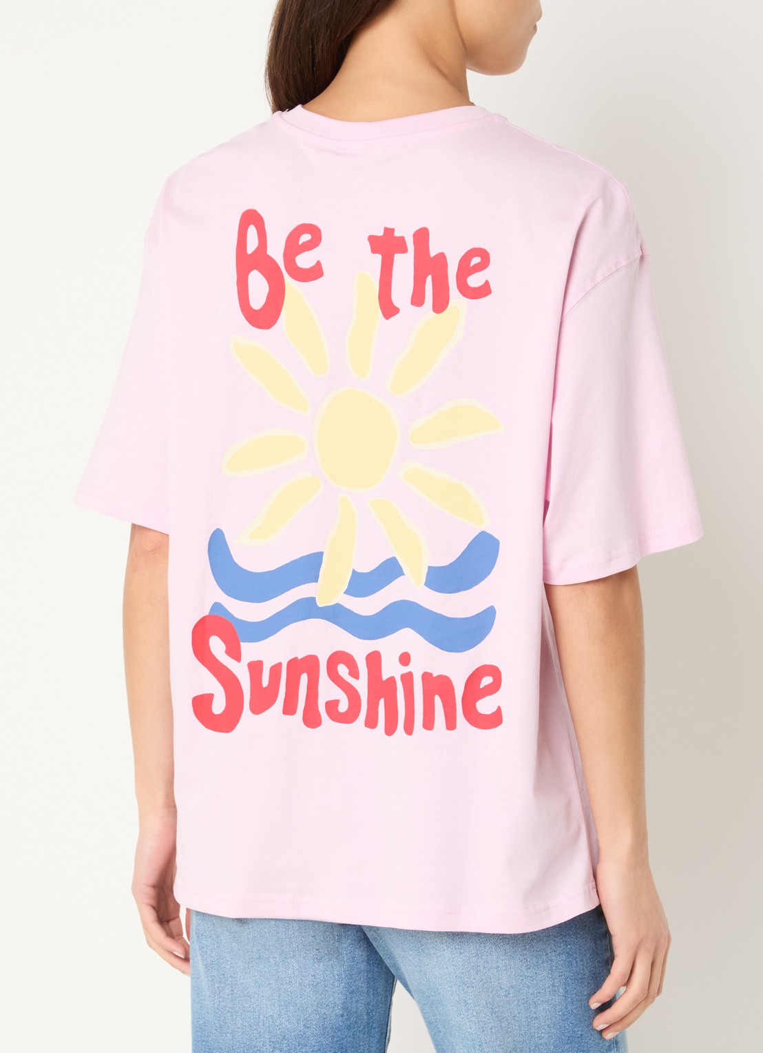 Benetton T-shirt met print - detail roze