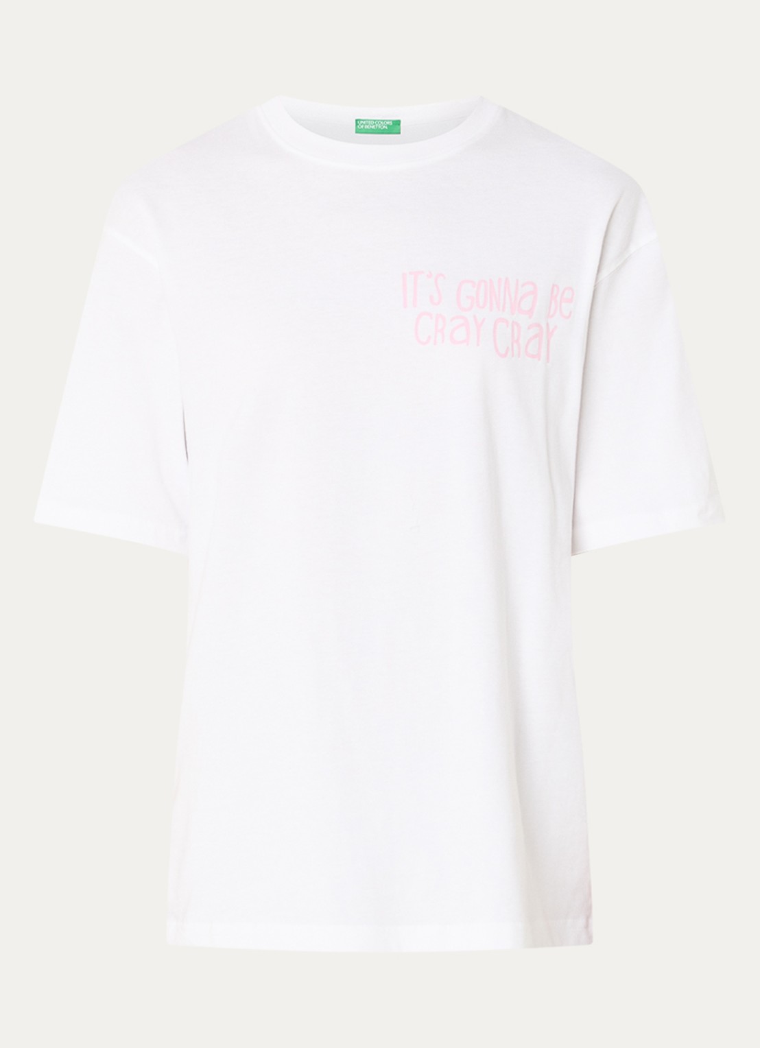 Benetton T-shirt met print - voorkant 2 wit