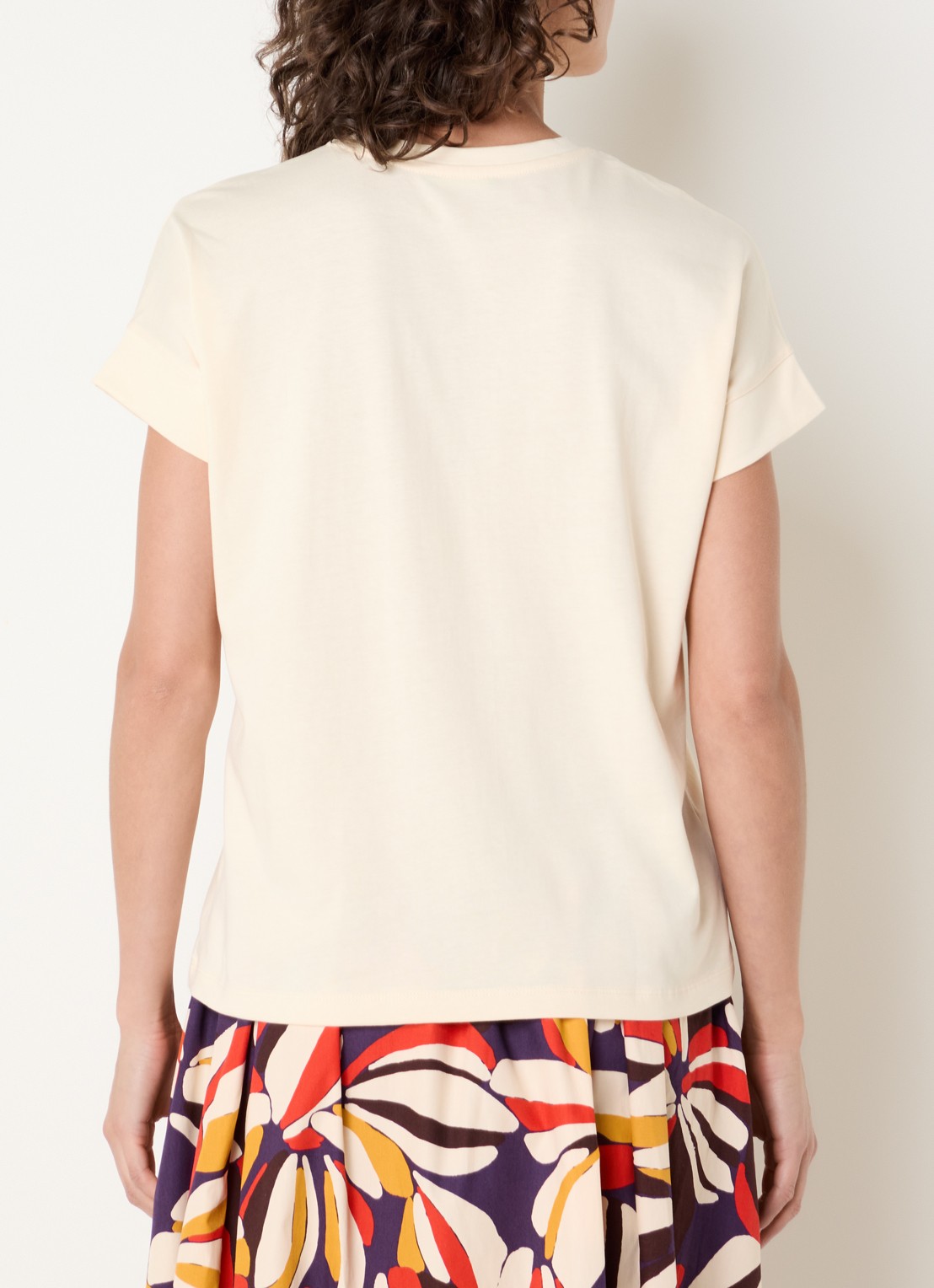Benetton T-shirt met print - achterkant ivoor