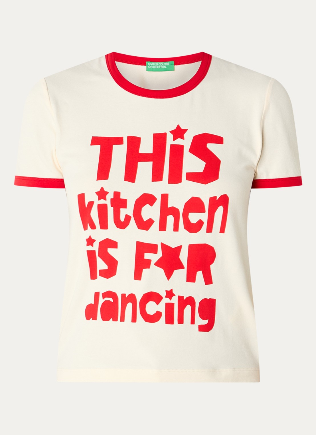 Benetton T-shirt met print - voorkant 2 rood