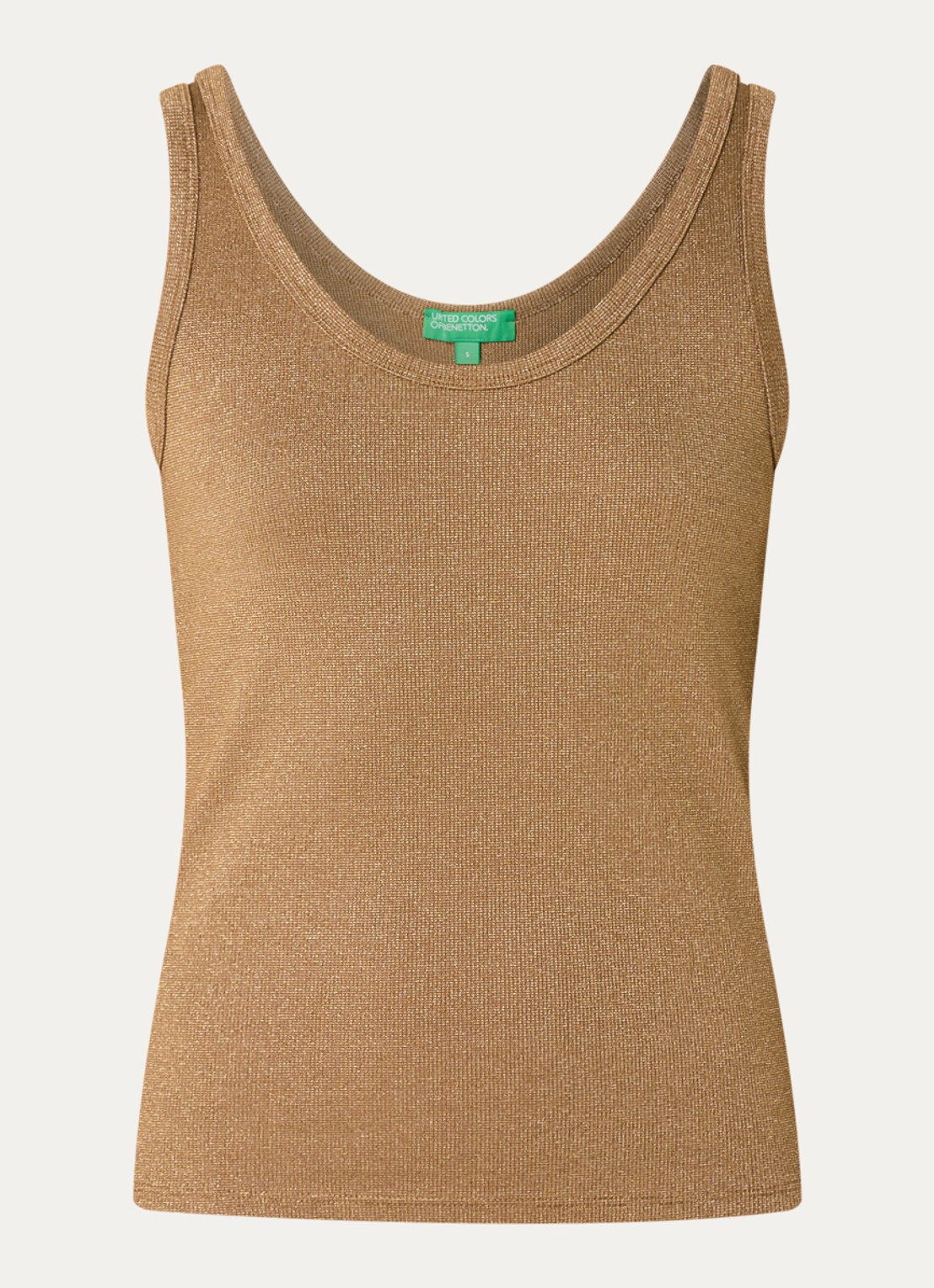 Benetton Tanktop met lurex - voorkant camel