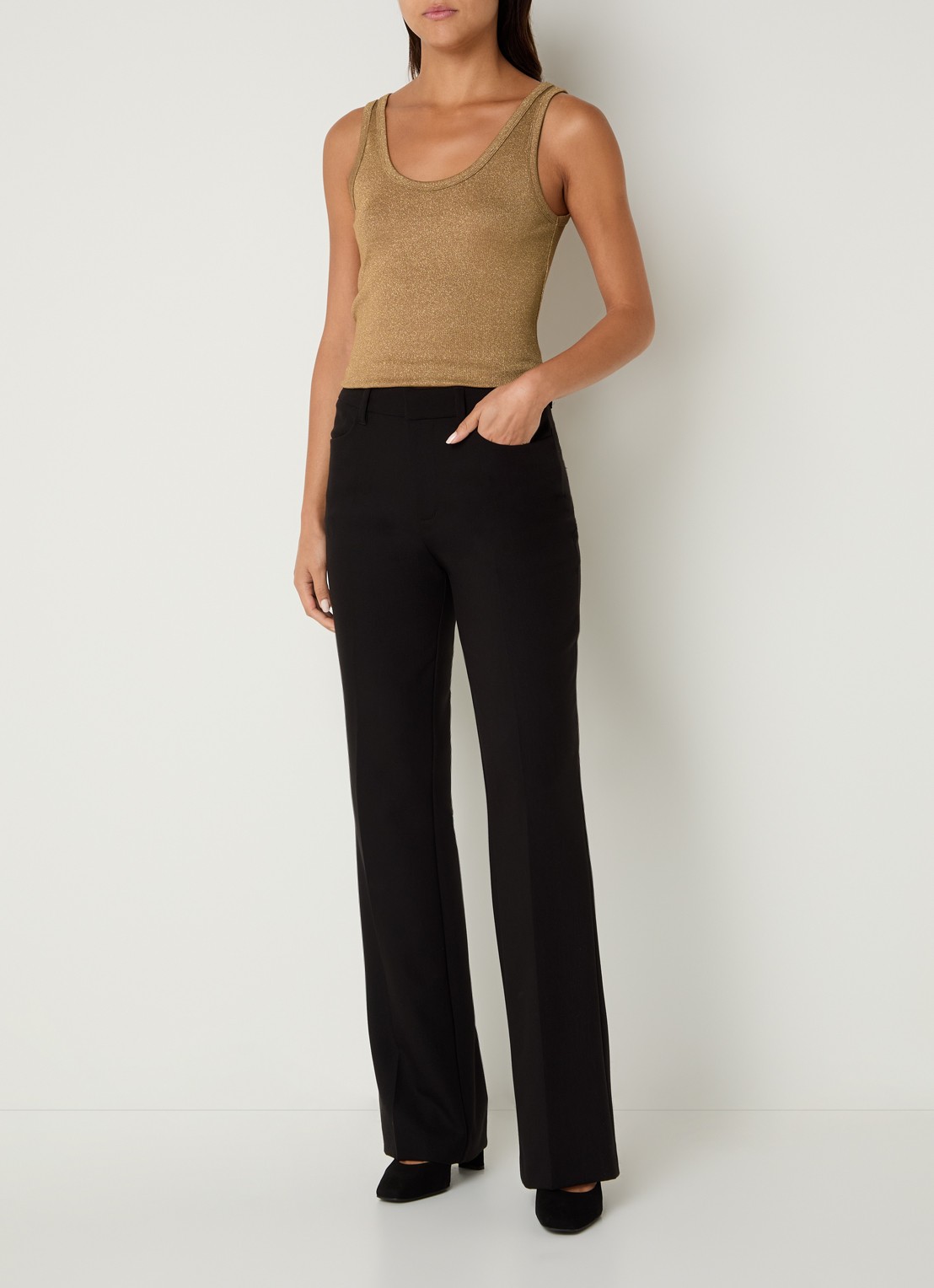 Benetton Tanktop met lurex - voorkant 2 camel