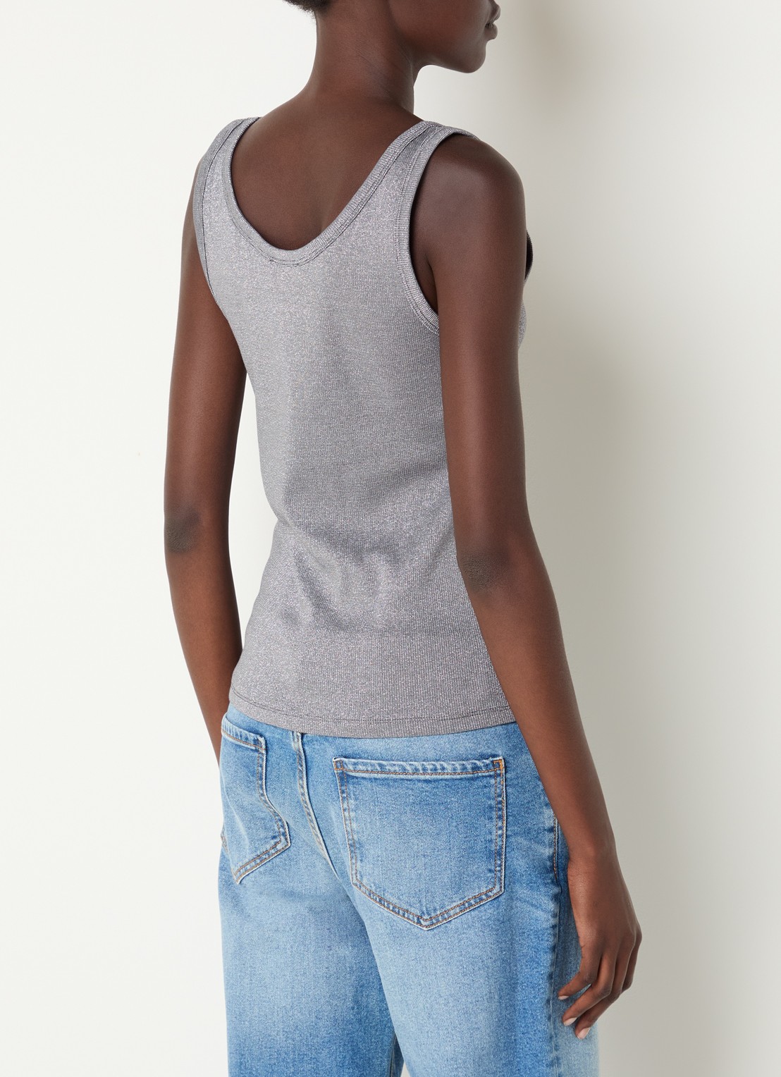 Benetton Tanktop met lurex - achterkant 2 grijs