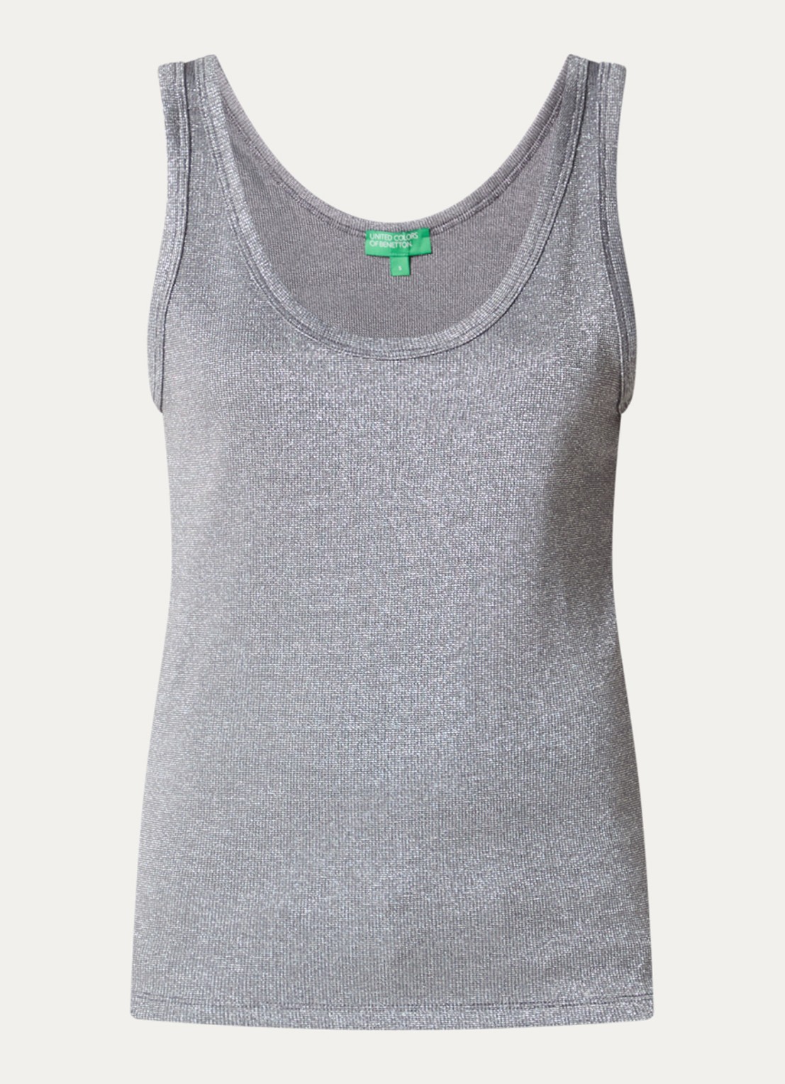Benetton Tanktop met lurex - voorkant 3 grijs