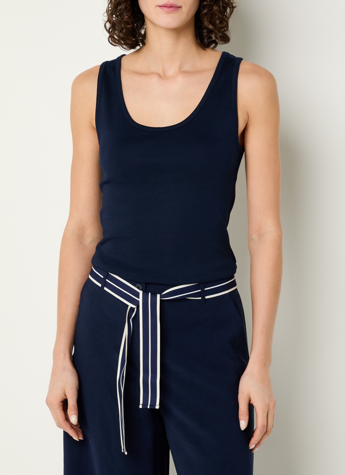 Benetton Tanktop met stretch - detail 3 donkerblauw