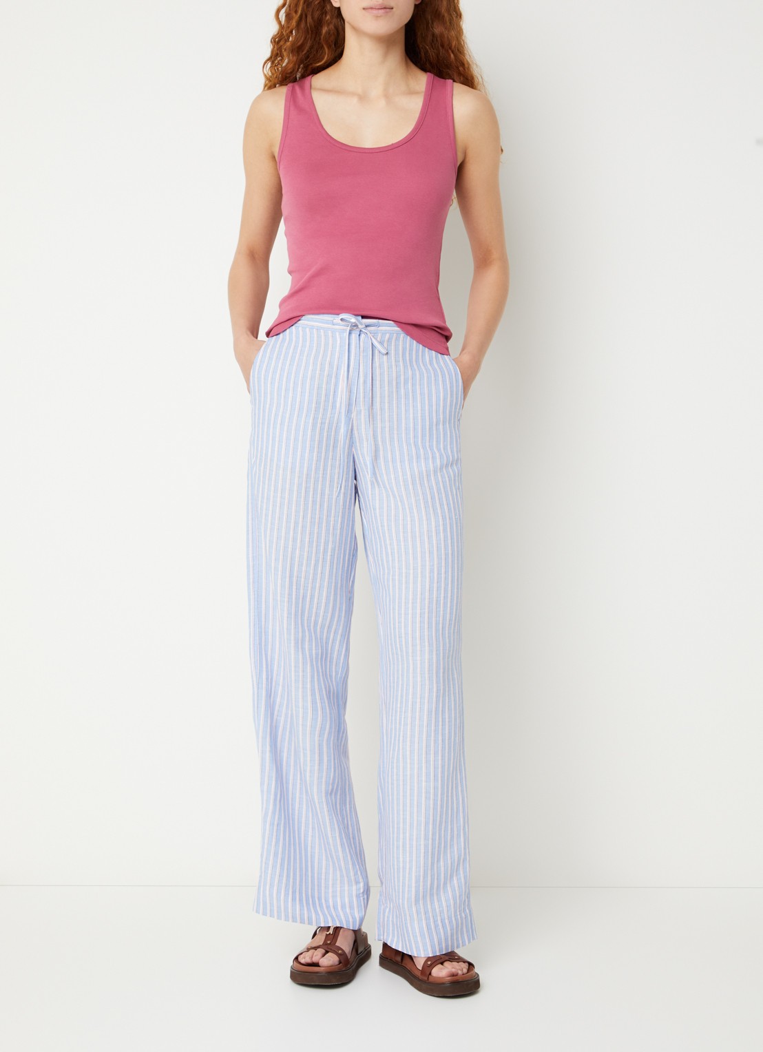 Benetton Tanktop met stretch - voorkant 3 donkerroze