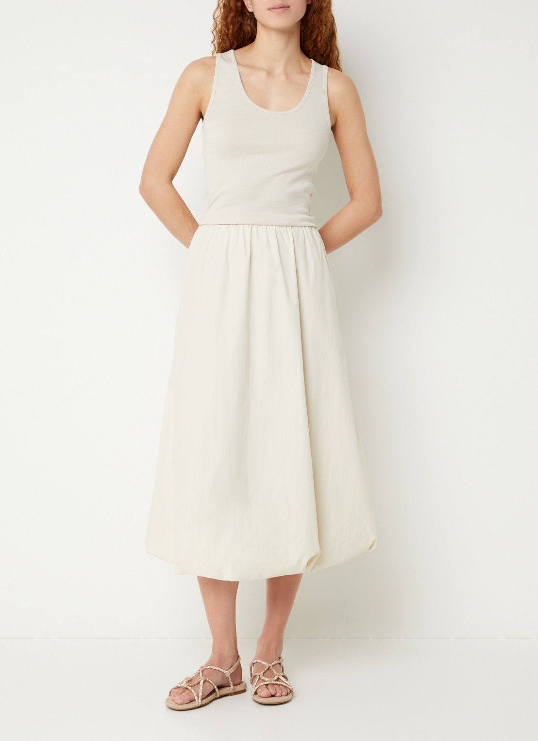 Benetton Tanktop met stretch - voorkant 2 zand