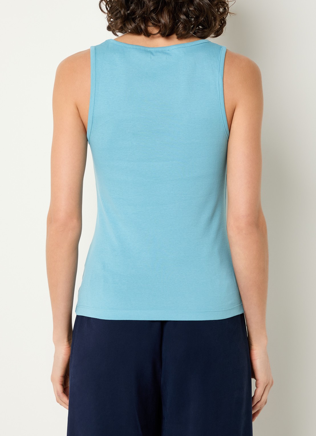 Benetton Tanktop met stretch - achterkant 2 aquablauw