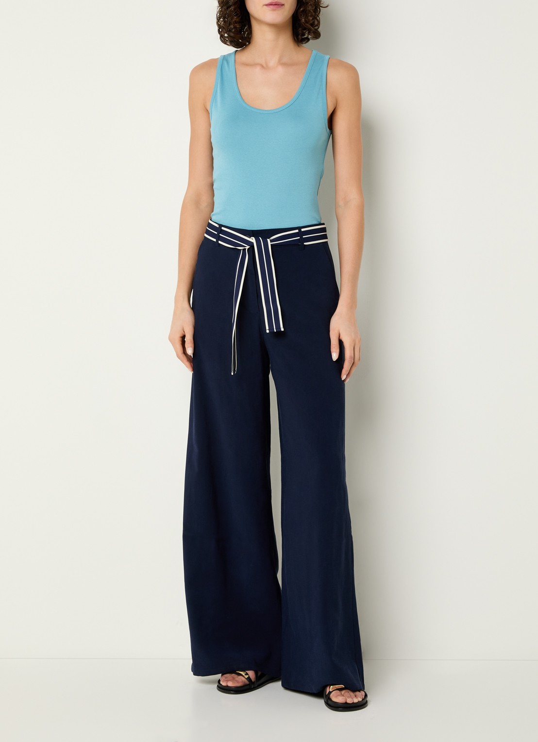 Benetton Tanktop met stretch - voorkant 4 aquablauw