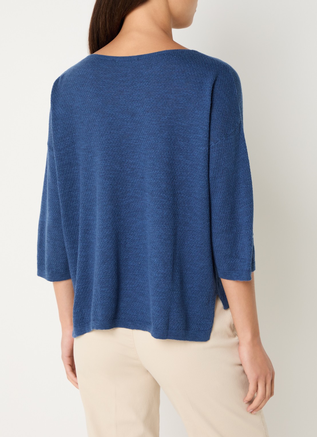 Benetton Top in linnenblend met boothals - achterkant 3 jeans
