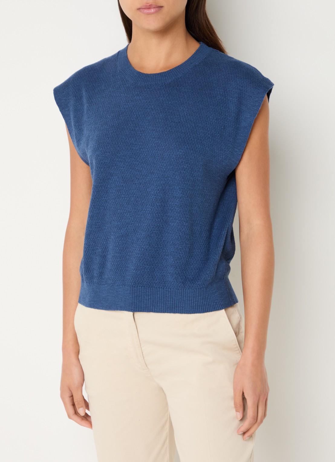 Benetton Top in linnenblend met ronde hals - detail 4 jeans