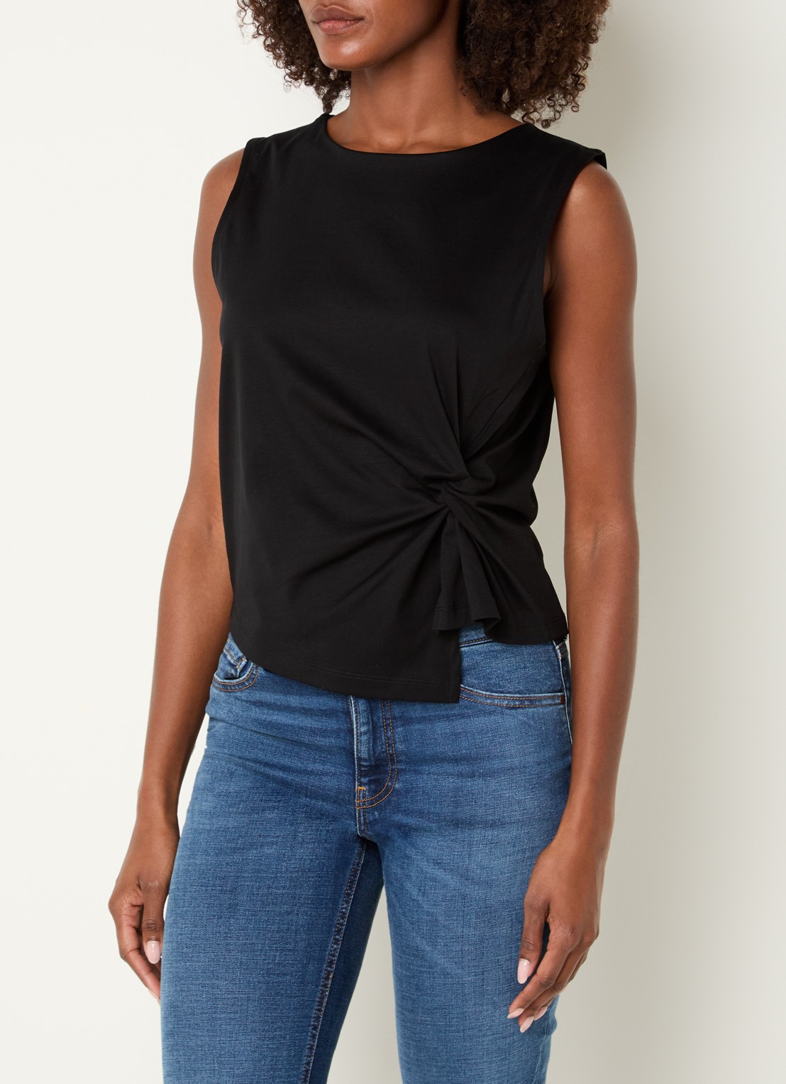 Benetton Top met knoopdetail  - detail 4 zwart