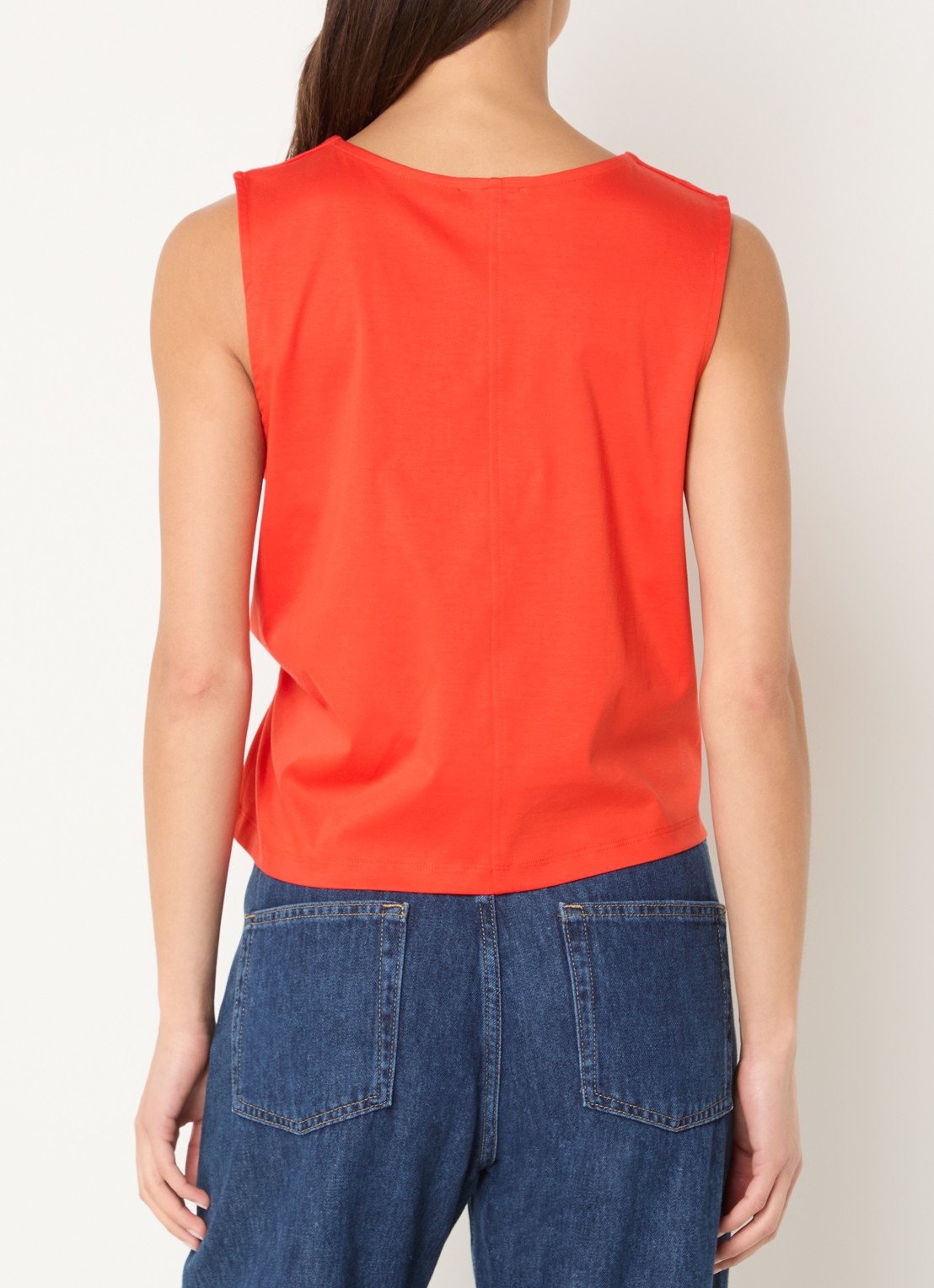 Benetton Top met knoopdetail  - achterkant oranje