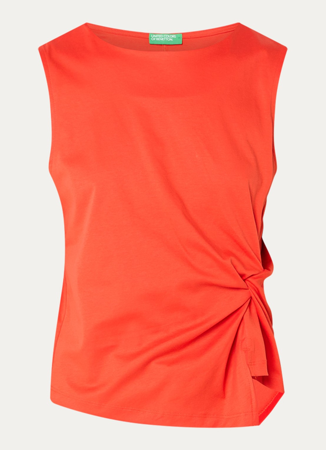 Benetton Top met knoopdetail  - voorkant 3 oranje