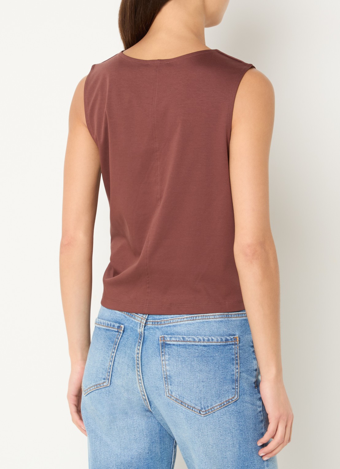 Benetton Top met knoopdetail  - achterkant 3 bruin