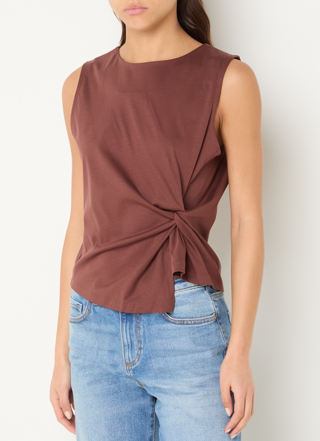 Benetton Top met knoopdetail  - detail 4 bruin