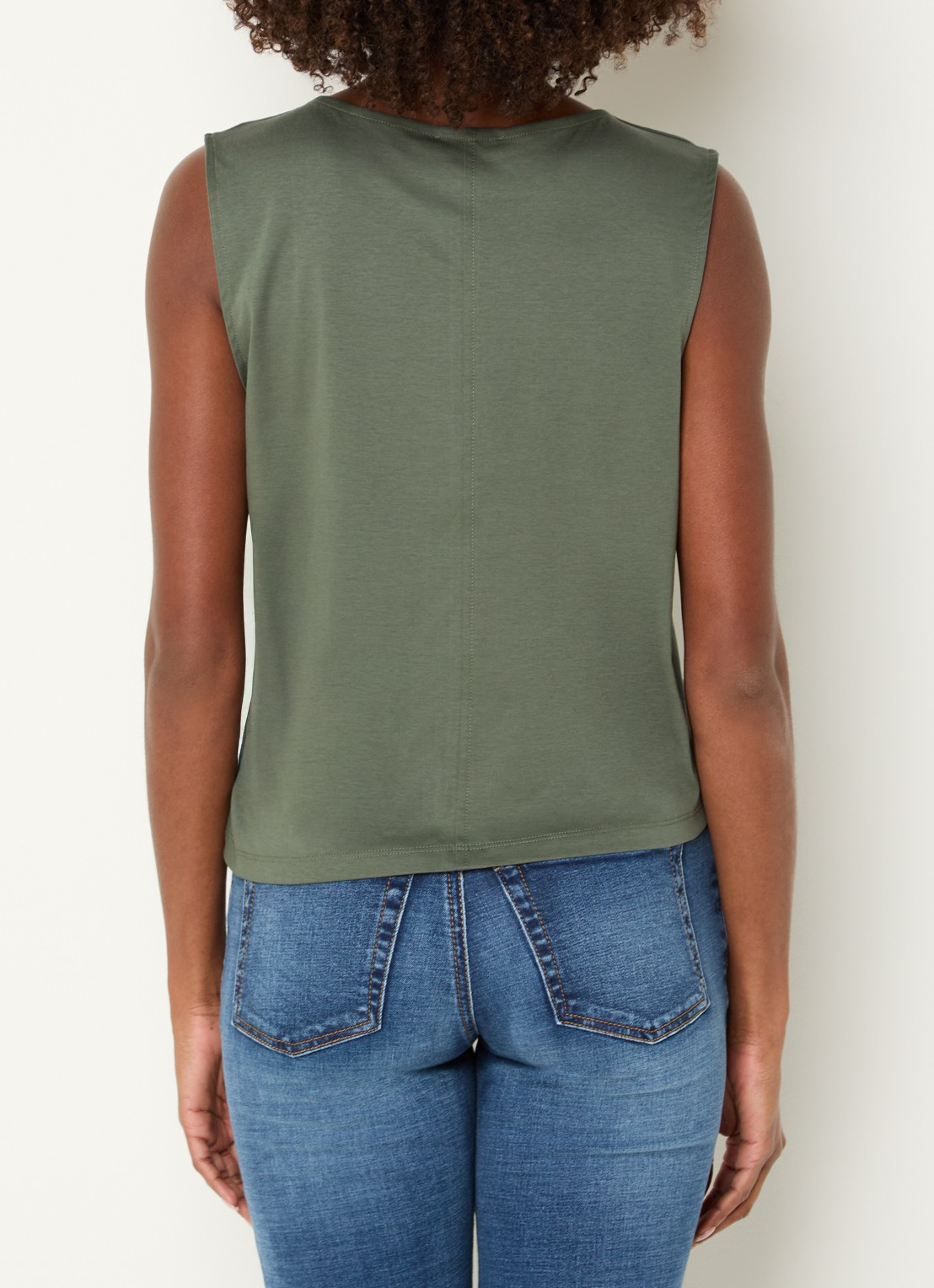 Benetton Top met knoopdetail  - achterkant groen