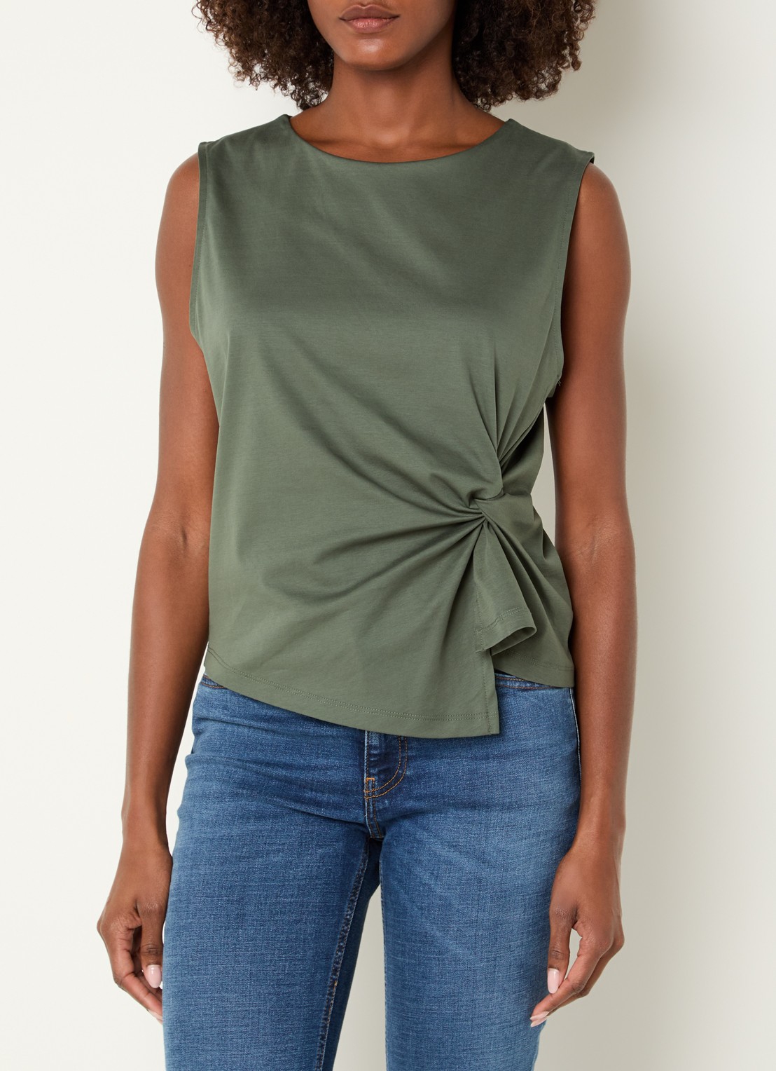 Benetton Top met knoopdetail  - detail 4 groen