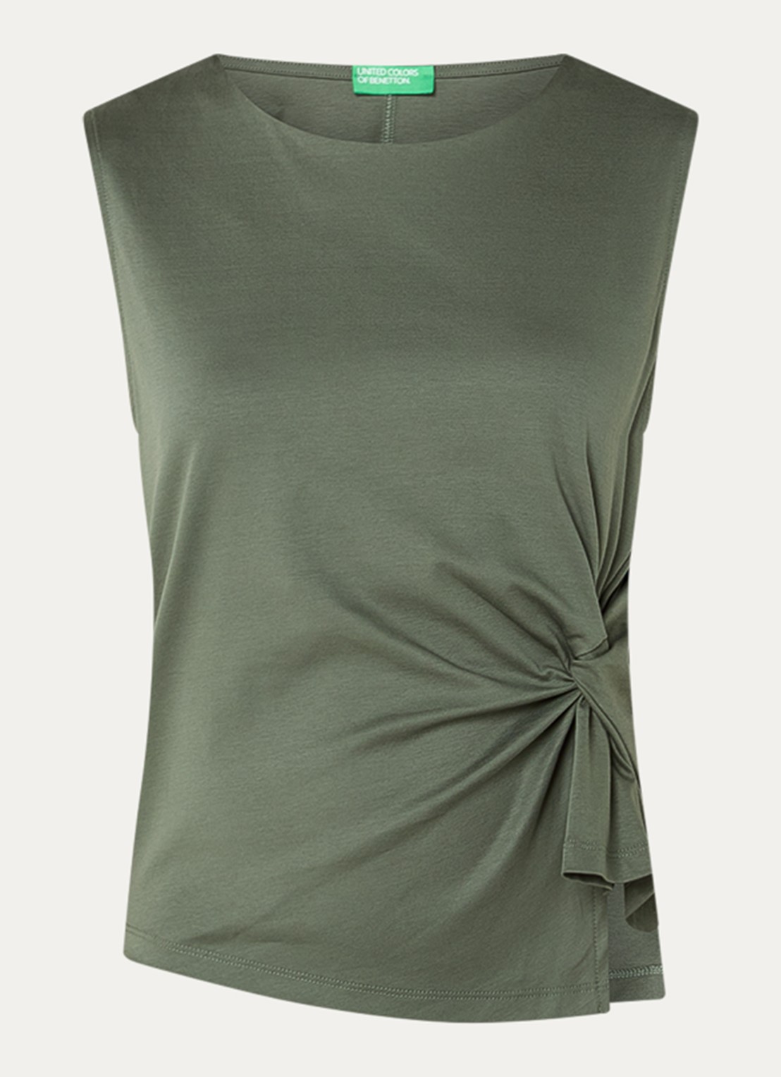 Benetton Top met knoopdetail  - voorkant 2 groen