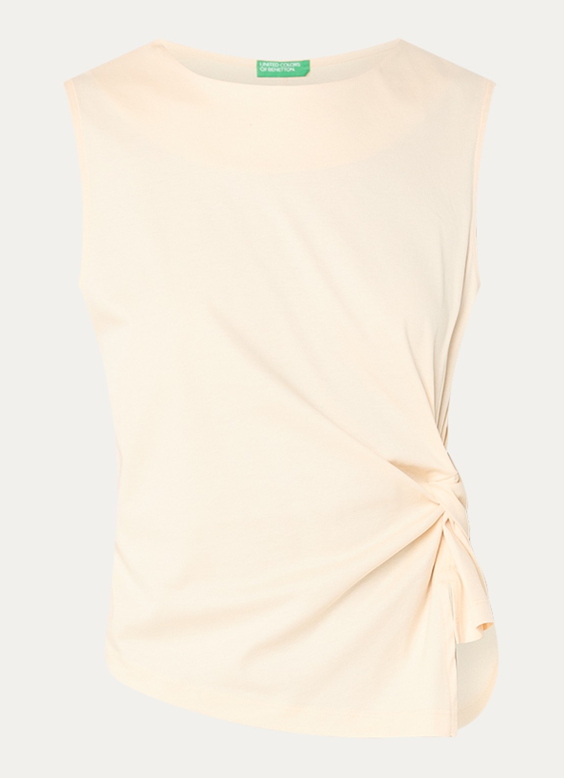 Benetton Top met knoopdetail  - voorkant 3 lichtgeel