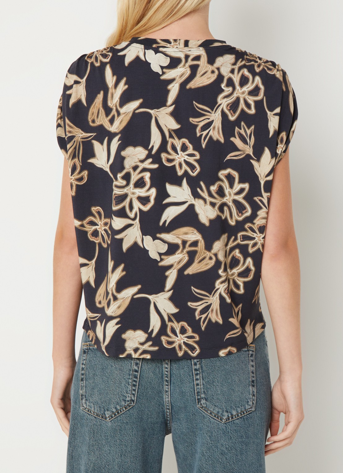 Benetton Top met print en ronde hals - achterkant 2 zwart