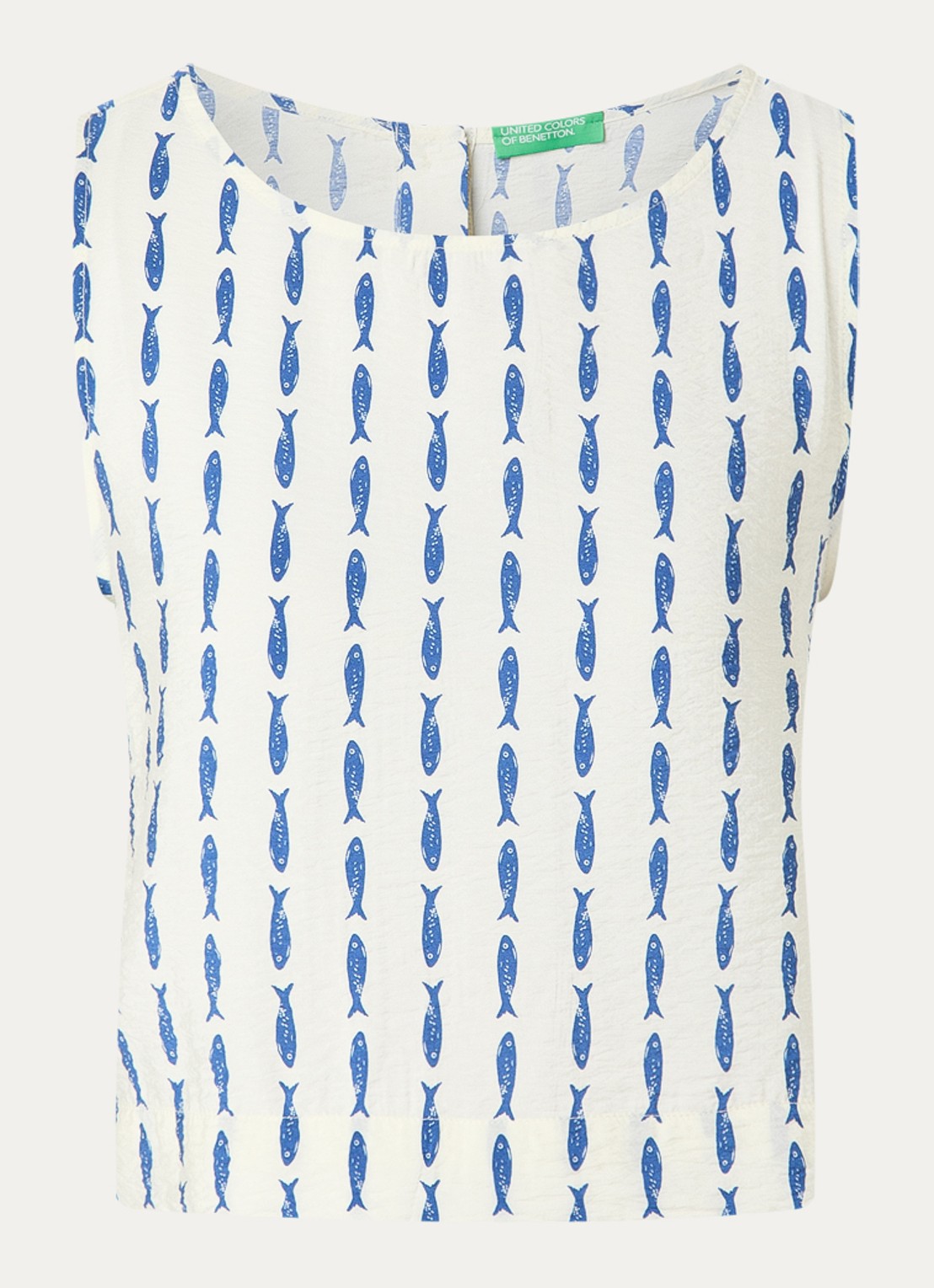 Benetton Top met print - voorkant 2 kobaltblauw