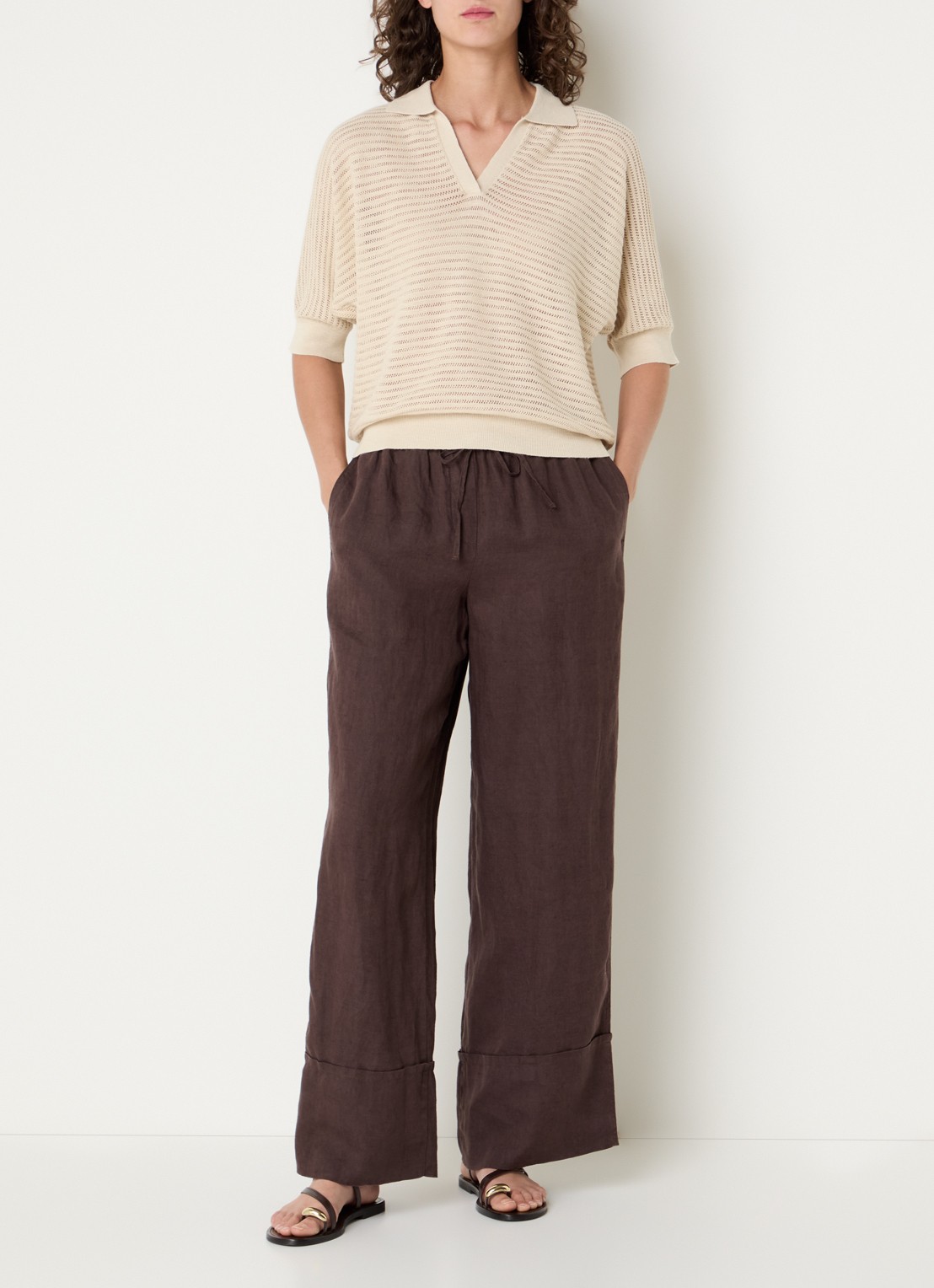 Benetton Top van crochet - voorkant 4 vanillegeel
