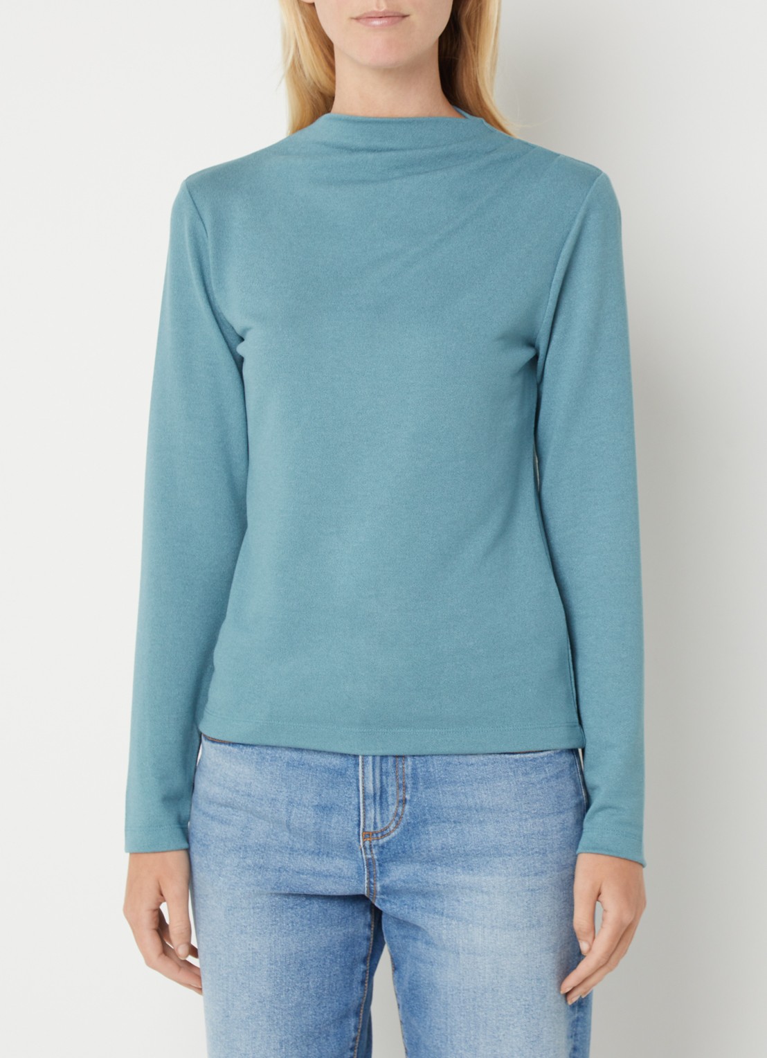 Benetton Trui met boothals - detail 4 zeegroen