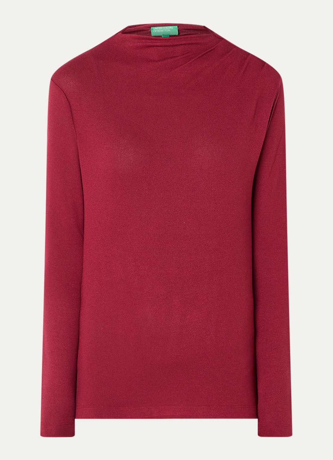 Benetton Trui met boothals - voorkant 2 donkerrood