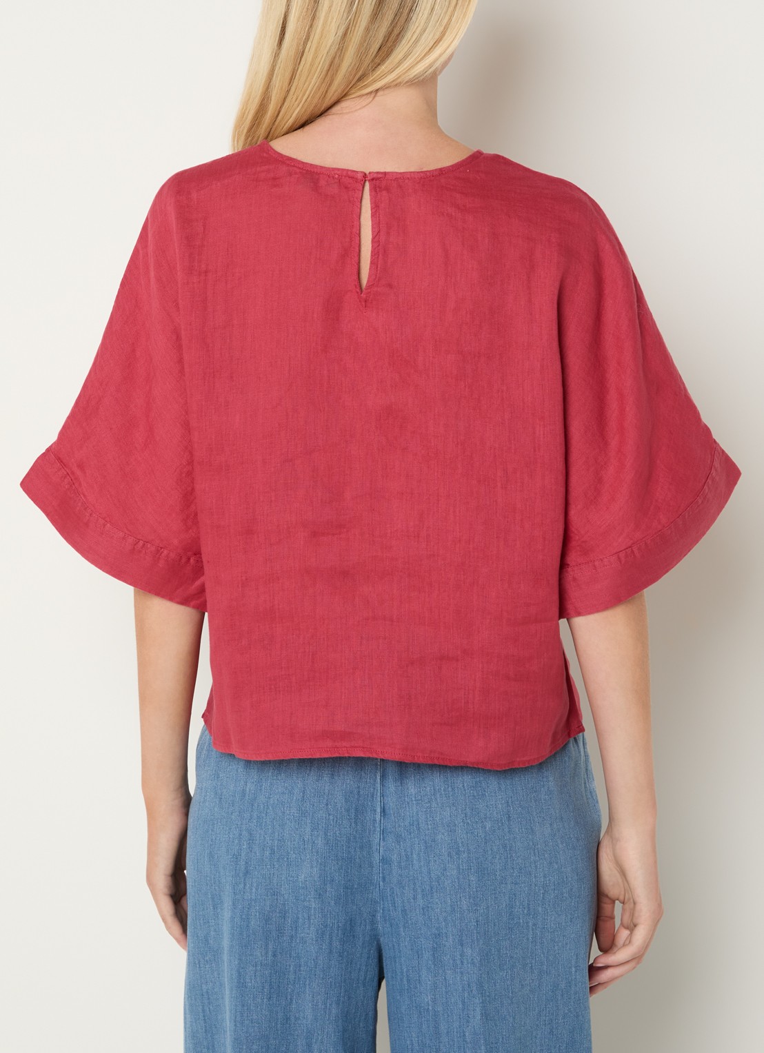 Benetton Tuniek met ronde hals - achterkant kersenrood