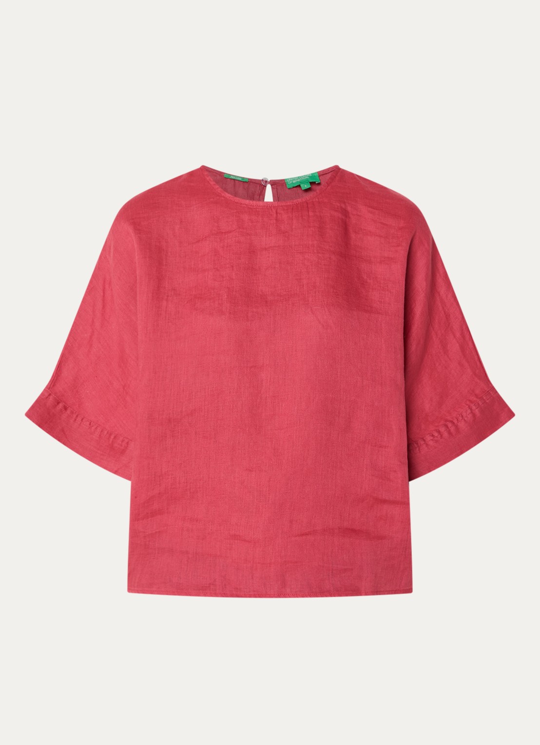 Benetton Tuniek met ronde hals - voorkant 3 kersenrood