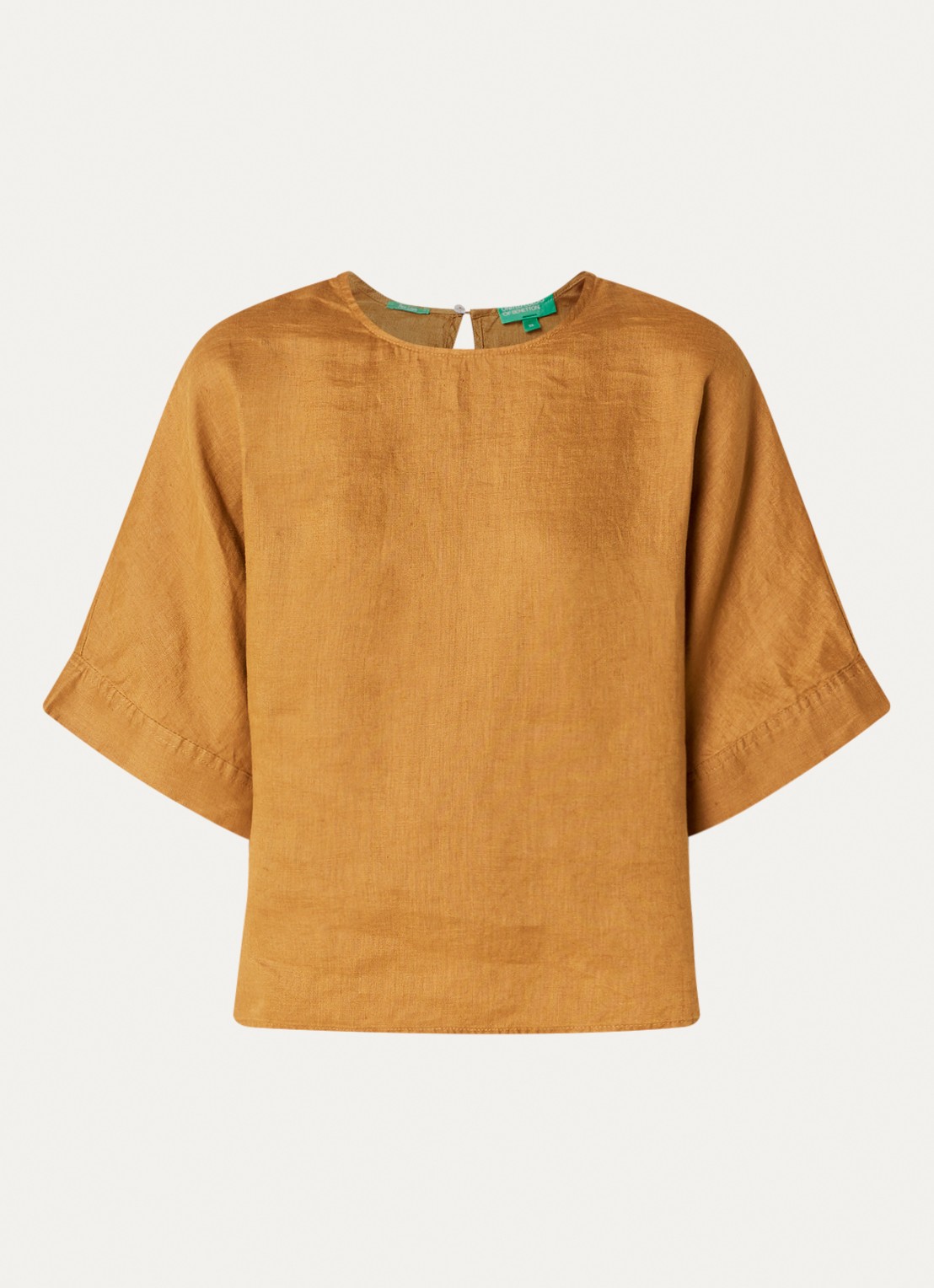 Benetton Tuniek met ronde hals - voorkant 2 mosterd