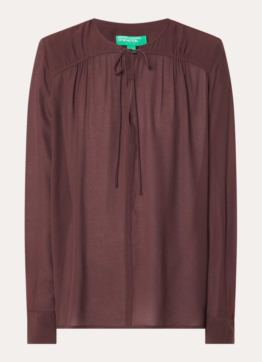 Benetton Tuniek met V-hals - voorkant aubergine