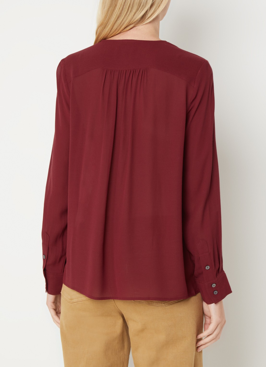 Benetton Tuniek met V-hals - achterkant 2 cranberryrood
