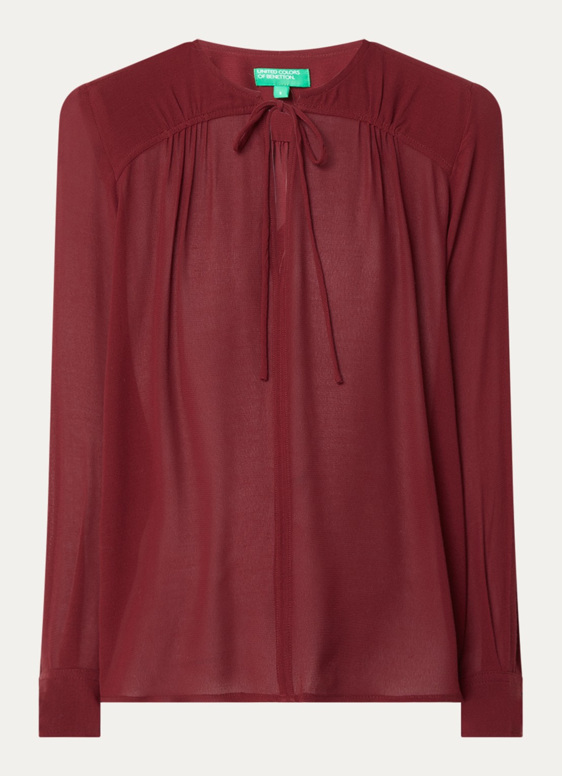 Benetton Tuniek met V-hals - voorkant 3 cranberryrood