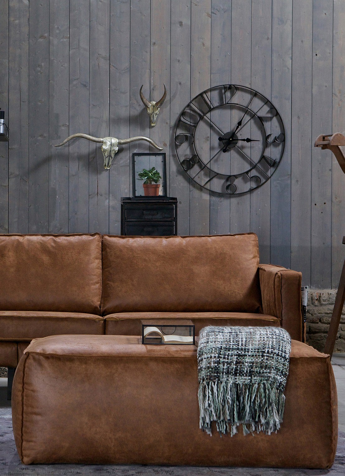 BePureHome Rodeo poef - detail 3 bruin