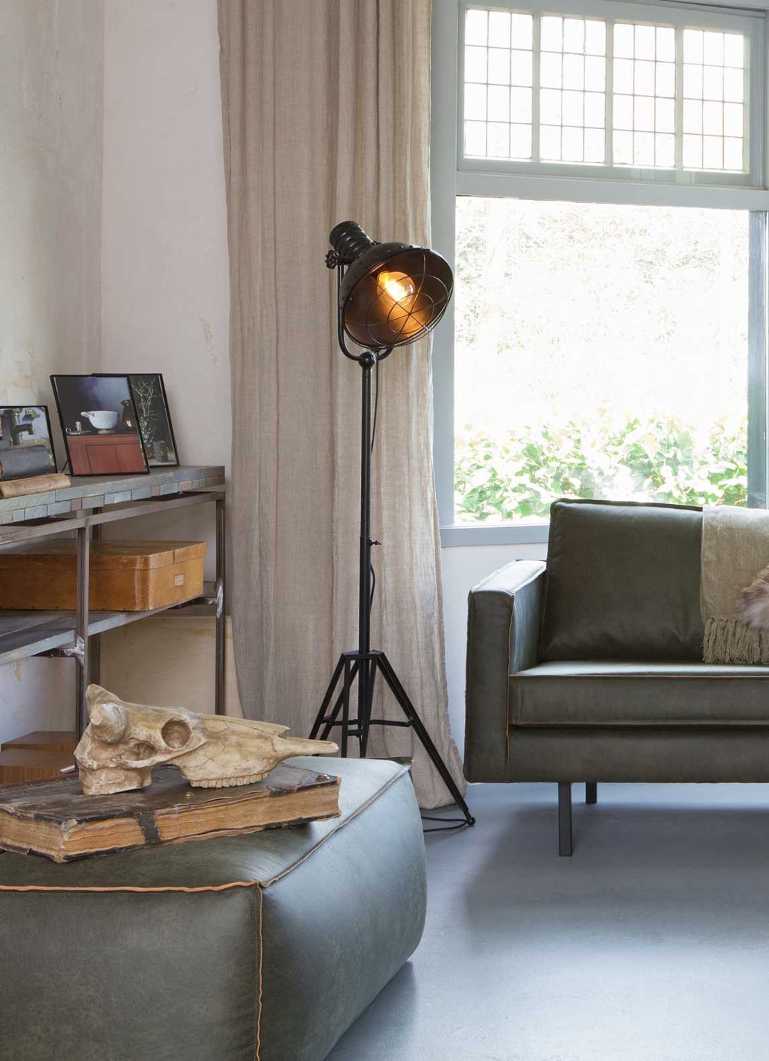 BePureHome Rodeo poef - detail 4 bruin
