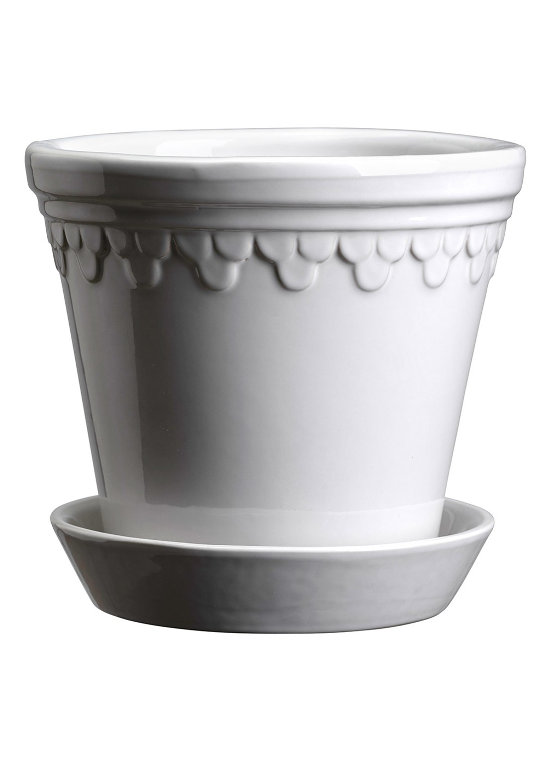 Bergs Potter Københavner bloempot voor binnen Ø14 cm - voorkant wit