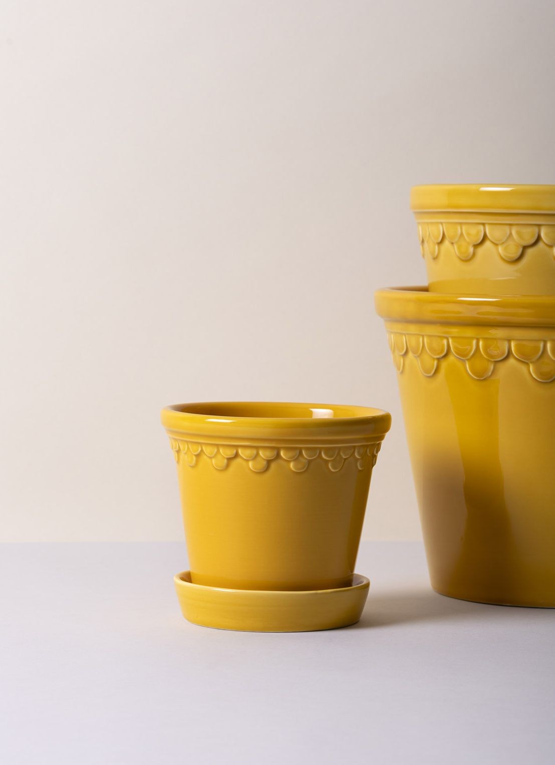 Bergs Potter Københavner bloempot voor binnen Ø 14 cm - achterkant geel