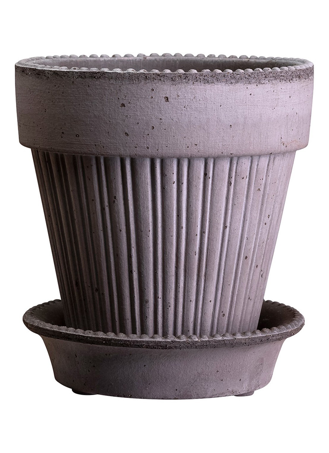 Bergs Potter Simona Raw bloempot voor binnen Ø14 cm - voorkant grijs