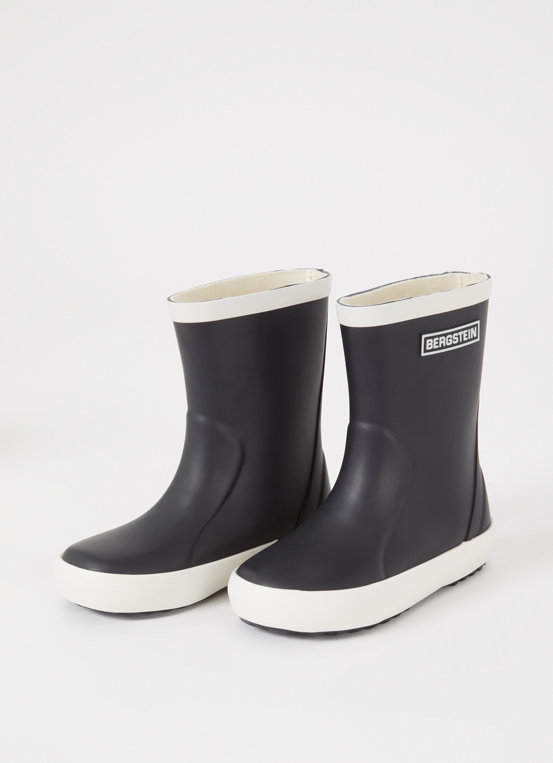 Bergstein Classic regenlaars met logo - voorkant 2 zwart