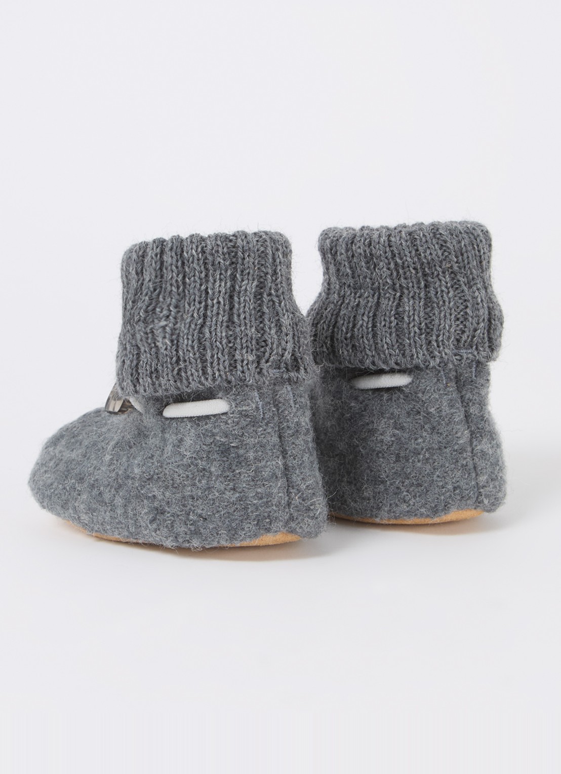 Bergstein Cozy babyslofjes van wol in giftbox - achterkant grijs