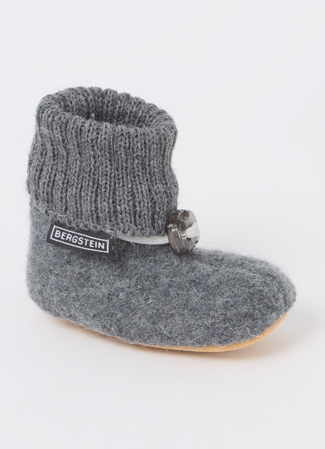Bergstein Cozy babyslofjes van wol in giftbox - voorkant 2 grijs