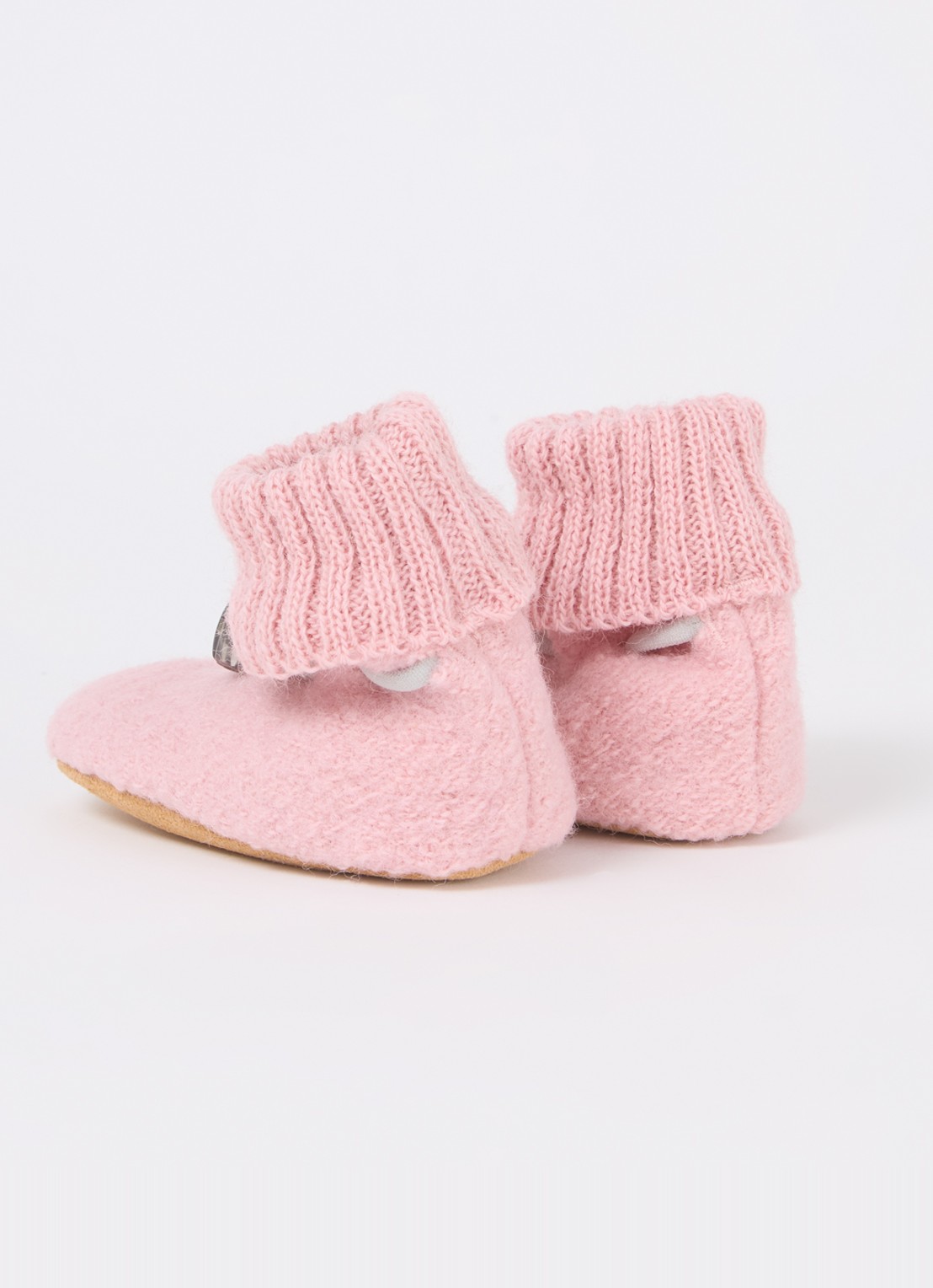 Bergstein Cozy babyslofjes van wol in giftbox - achterkant 3 oudroze