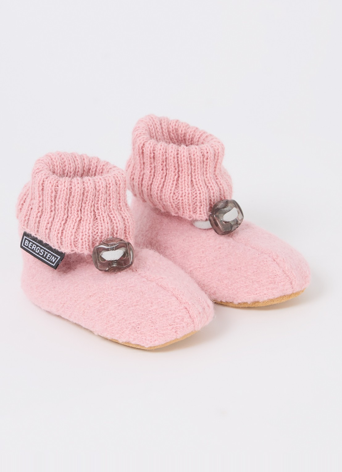 Bergstein Cozy babyslofjes van wol in giftbox - voorkant 2 oudroze