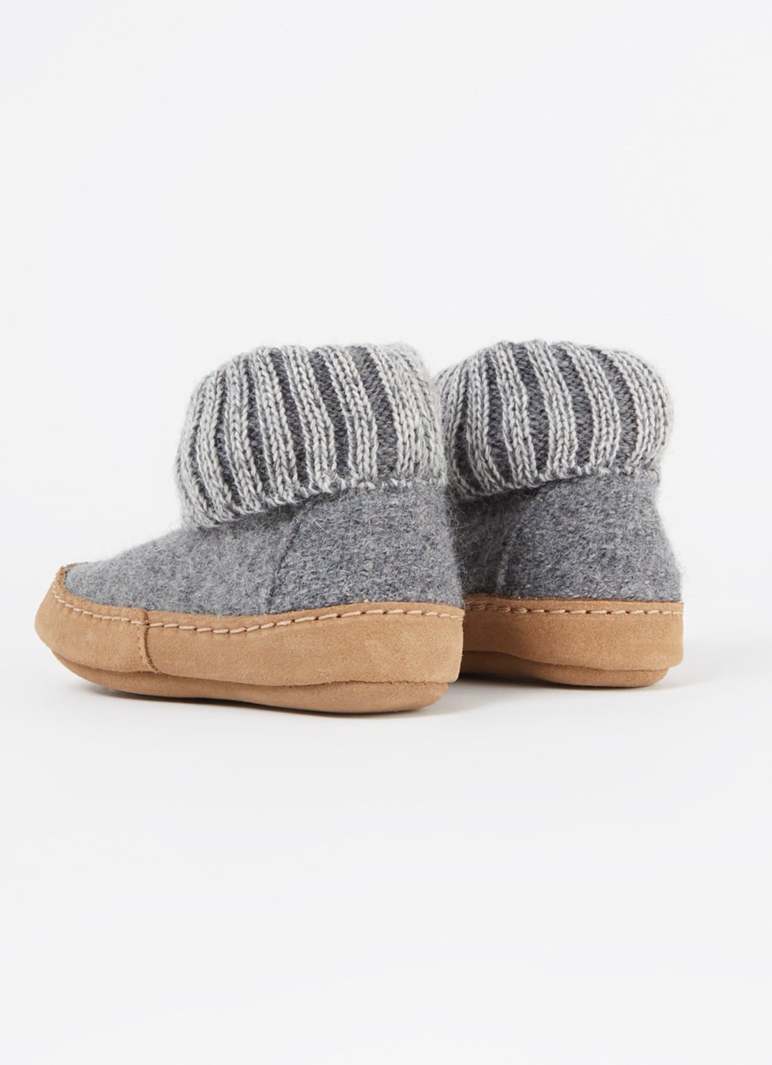 Bergstein Cozy Lux pantoffel van scheerwol - achterkant 4 donkergrijs