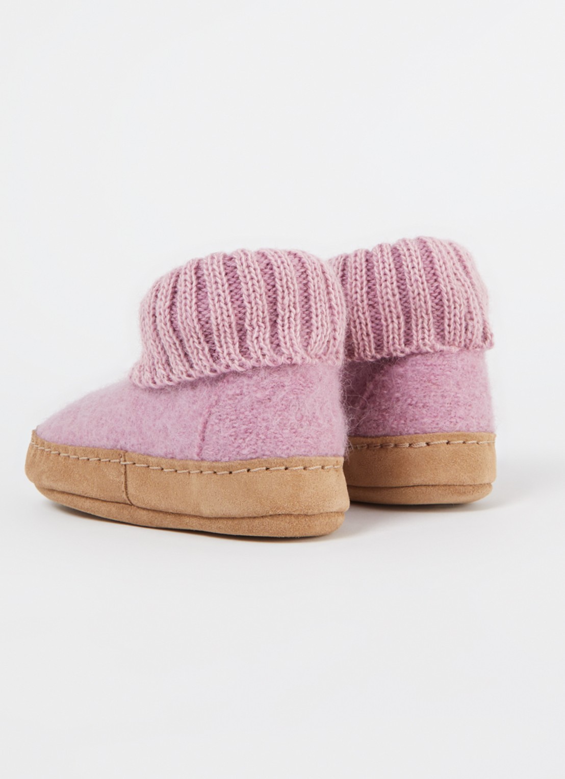 Bergstein Cozy Lux pantoffel van scheerwol - achterkant roze