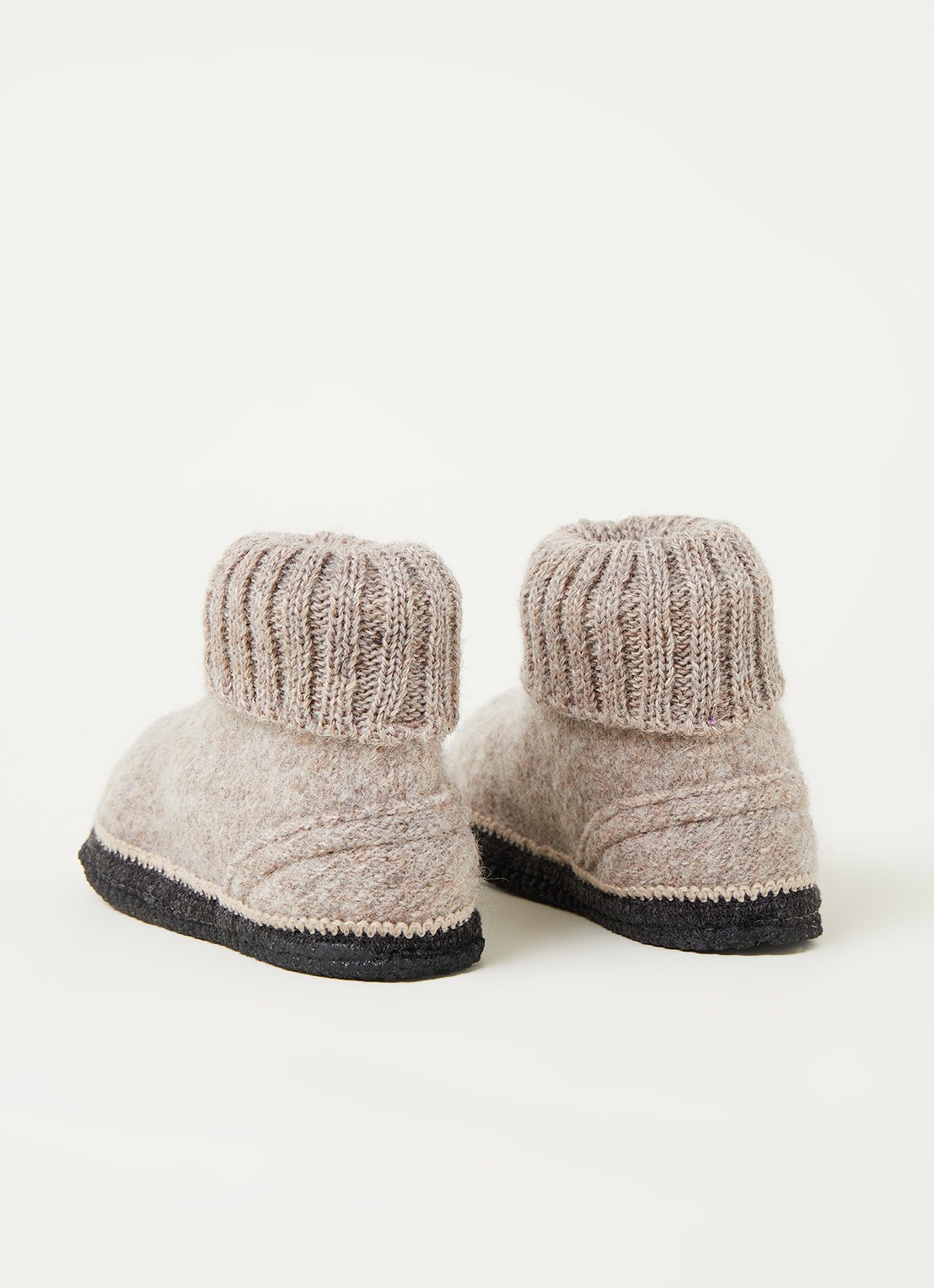 Bergstein Cozy pantoffel van wol - detail beige