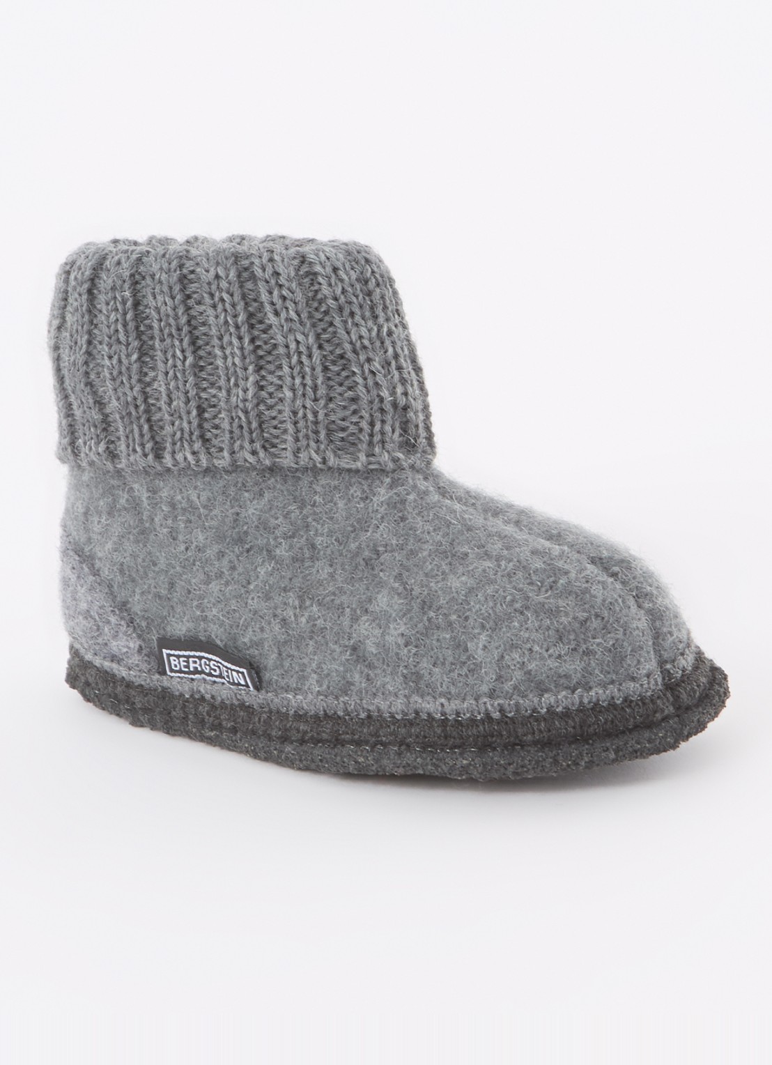Bergstein Cozy pantoffel van wol - voorkant grijs